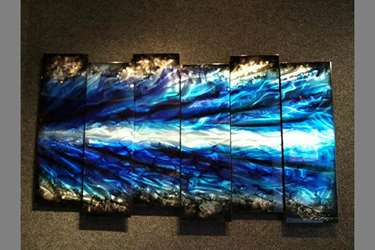 Chris DeRubeisArt title6 Panel Shockwave Blue 38X72