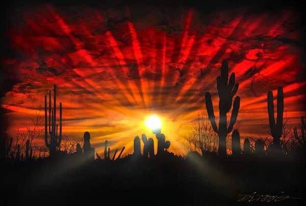 Chris DeRubeisArt titleDesert Lighting Red 24X36