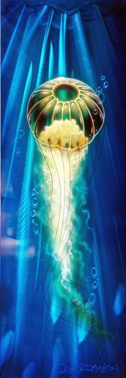 Chris DeRubeisArt titleGold Jellyfish 12X36 Original